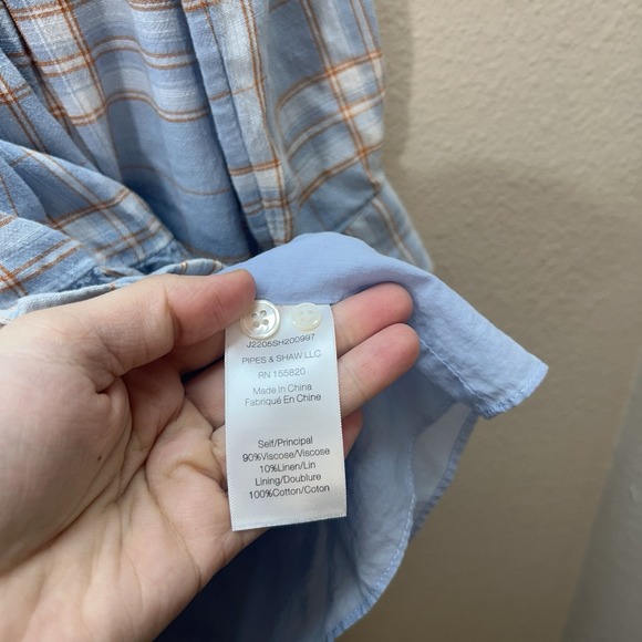 VERONICA BEARD Jeans Fall Plaid Mini Long Sleeve Shirt Dress Fit & Flare SZ XS - Picture 3 of 4